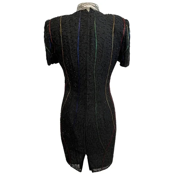 90s slinky dress Vintage 90s Grunge Boho Mini Dress draped neon floral print slinky A line  UB481